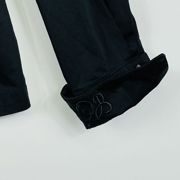 Christine Alexander Black Long‎ Sleeve Embroidered Shirt Jacket Womens Medium - Picture 3 of 8